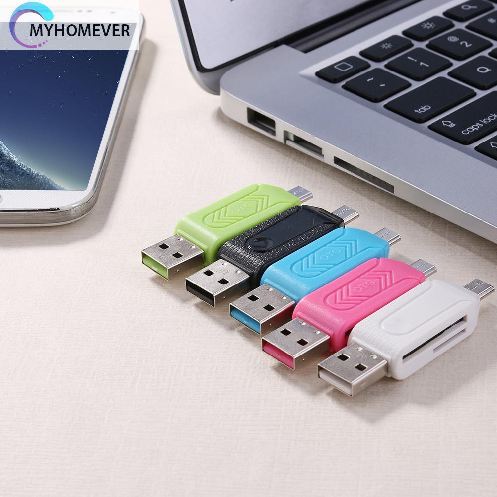 myhomever USB2.0 Micro USB OTG Card Reader for TF SD Memery Card for PC Mobile Phone