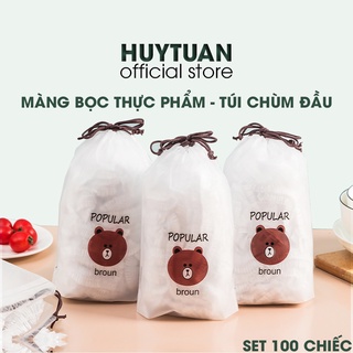 Màng bọc thực phẩm co giãn siêu dai có chun kèm túi gấu - Mũ chùm đầu dùng 1 lần tiện lợi (TNL100)