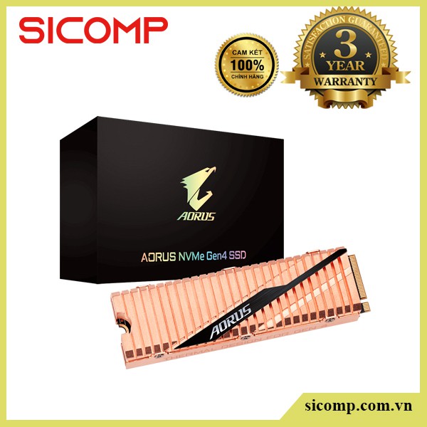 SSD M2-PCIe 1TB Gigabyte AORUS Gen4 Heatsink NVMe 2280 (Có tản), new, bảo hành chính hãng 36th