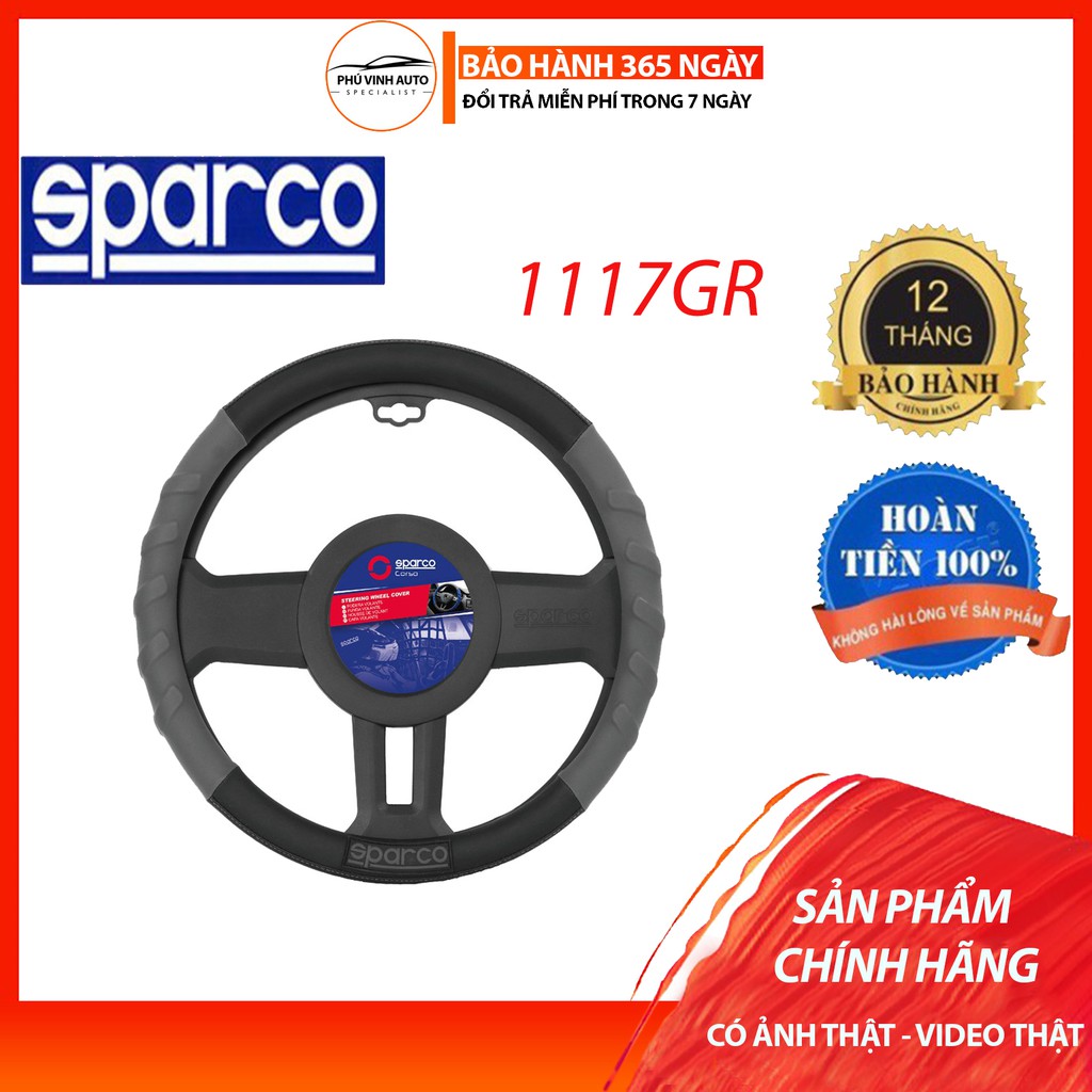 Bọc vô lăng chính hãng SPARCO 1117GR- đầy đủ tem, khung chính hãng