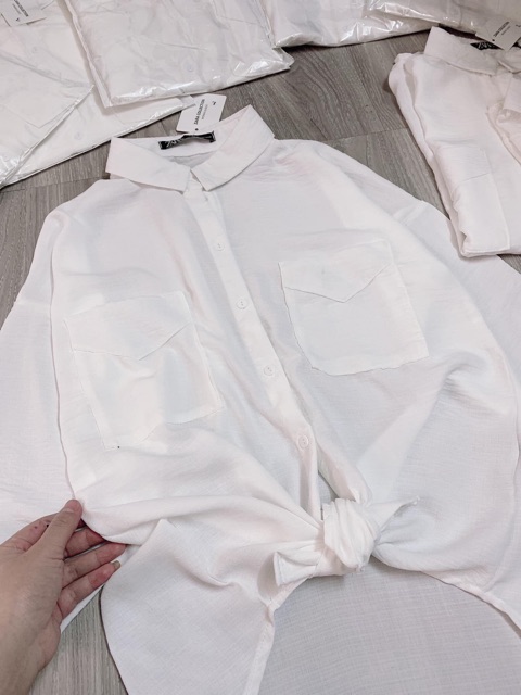 SƠ MI TRẮNG NỮ TÚI NGỰC ĐŨI THÁI | BigBuy360 - bigbuy360.vn