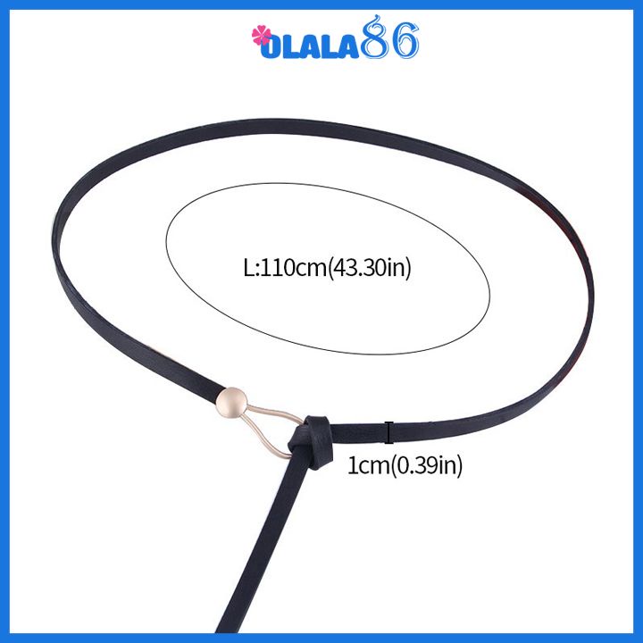 Thắt Lưng, dây nịt đai váy nữ bản nhỏ - 1cm với  hình giọt nước mạ màu vàng da PU- Olala86