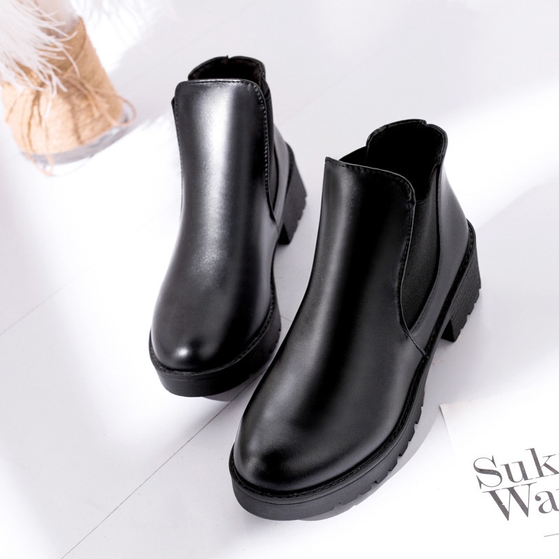 Giày Chelsea Boots Nữ Cổ Thấp Giày Martin Nữ FOXY Gót Cao 5.5cm Phong Cách Châu Âu Cá Tính - FOX042 | BigBuy360 - bigbuy360.vn