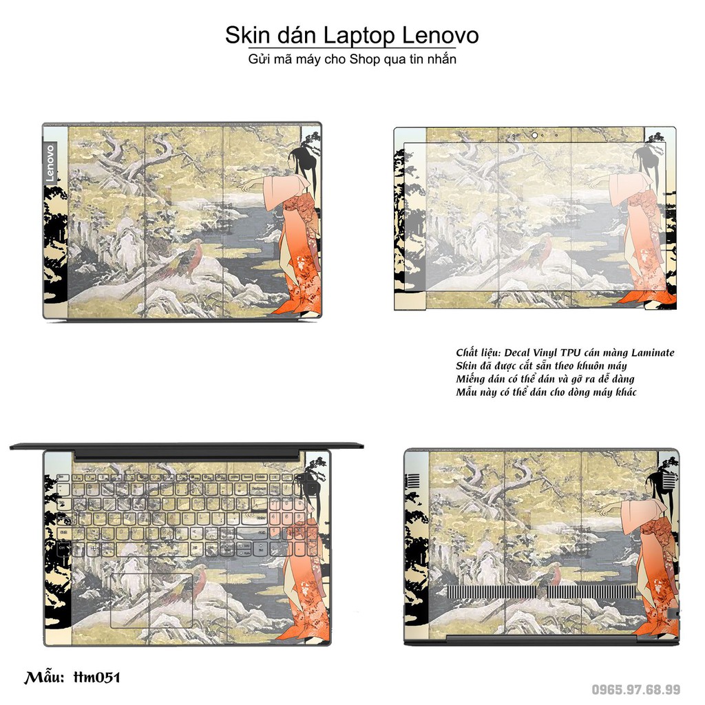 Skin dán Laptop Lenovo in hình Tranh thủy mặc _nhiều mẫu 2 (inbox mã máy cho Shop)