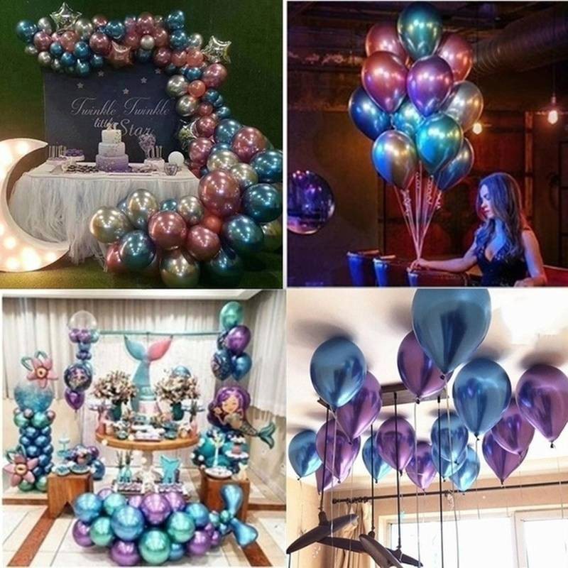 Set 10 Bong Bóng Có Hoa Giấy Màu Sắc Đẹp Mắt Trang Trí Tiệc Sinh Nhật