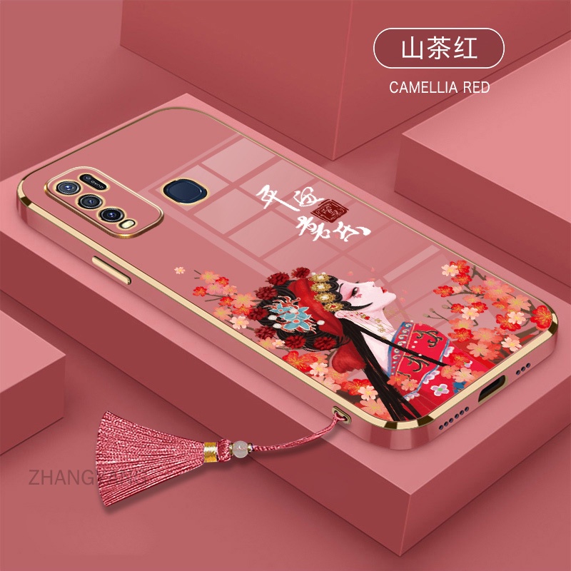 Ốp Điện Thoại TPU Silicon Mềm Viền Thẳng Có Dây Đeo Cho vivo y50 y30