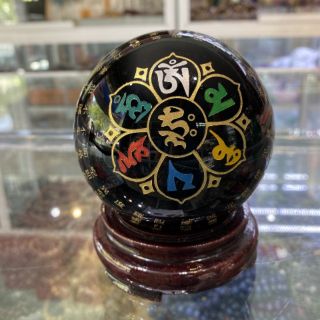 Quả Cầu Đá Phong Thủy Màu Đen 8cm