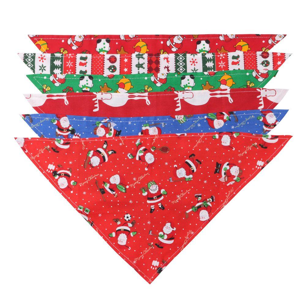 Khăn Choàng Cổ Tam Giác In Họa Tiết Ông Già Noel Cho Thú Cưng