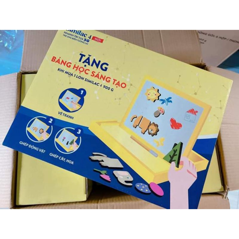 Bảng học sáng tạo 2 mặt nam châm: vẽ tranh, ghép động vật, cây hoa