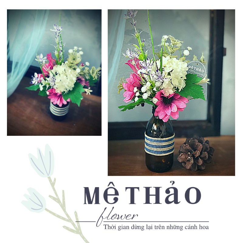 (Ảnh shop chụp) Bình Hoa Giả Chất Liệu Lụa Cao Cấp Trang Trí Nhà Cửa Của Mê Thảo Flower