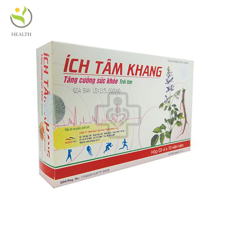 Ích Tâm Khang phòng và hỗ trợ bệnh suy tim hộp 30 viên - Healthy Pharmacy