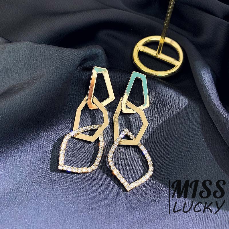 Khuyên tai nữ kiểu dáng hình học thời trang cá tính