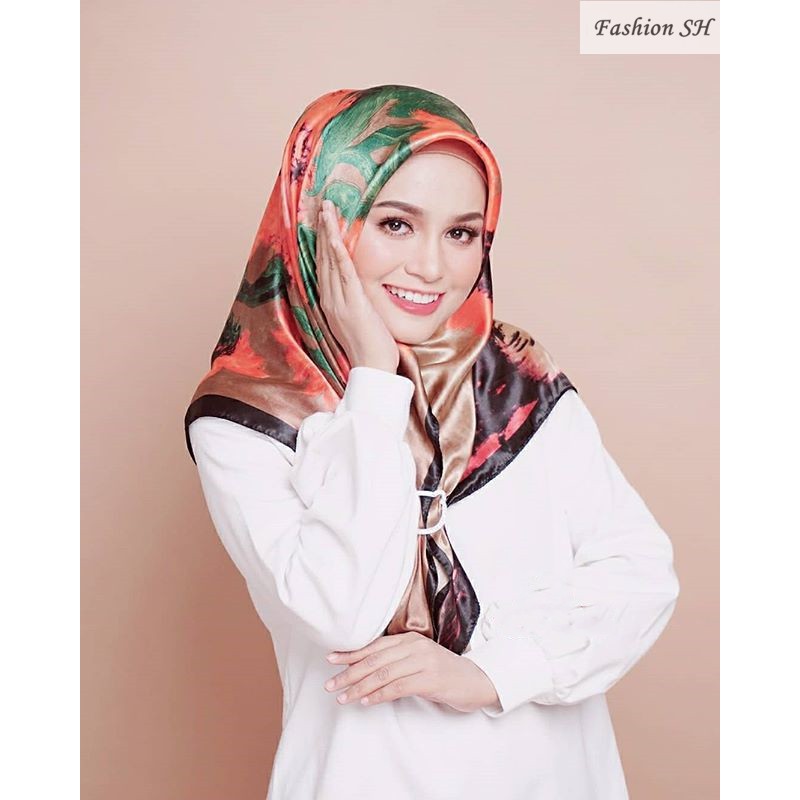 (Hàng Mới) Khăn Trùm Đầu Satin Phong Cách Bawal Tudung Cho Phụ Nữ Bidang43 M90474