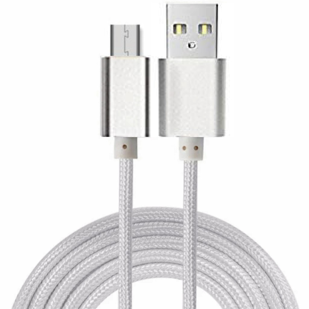 CÁP DÙ SẠC NHANH MICRO 2 MÉT - MÀU BẠC