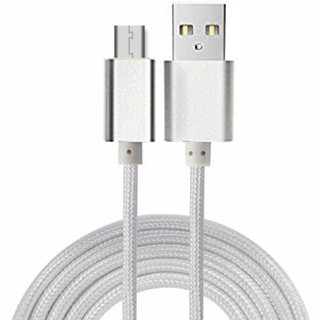 Cáp dù sạc nhanh micro 2 mét - màu bạc