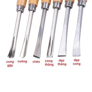 Bộ đục gỗ - mũi dao đục khắc gỗ 6 cây