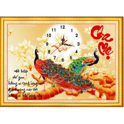 TRANH ĐÍNH ĐÁ CHA MẸ VS063 / df162 ( 80x55) cm