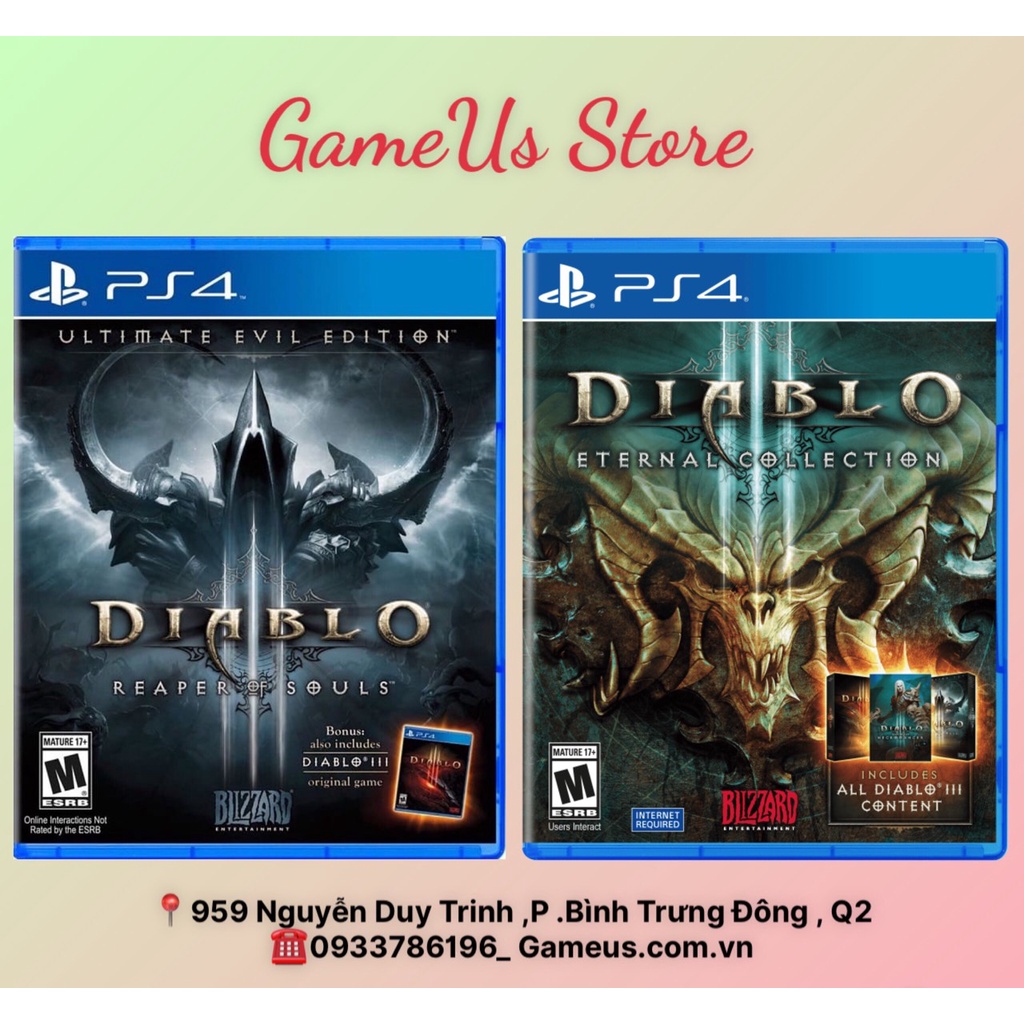 Game PS4 Diablo III 3 Reaper of Souls Ultimate Evil Hệ US