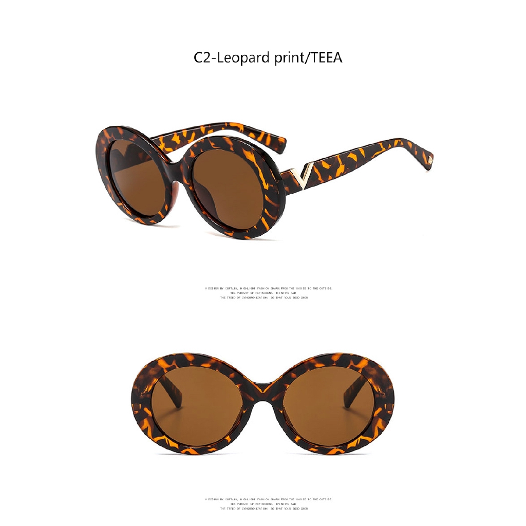 Kính mát gọng kim loại hình oval kiểu retro phong cách Âu Mỹ thời trang 2020