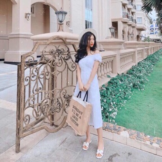 ĐẦM MAXI BẸT VAI ĐAN NGỰC