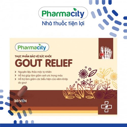Thực phẩm Pharmacity hỗ trợ giảm acid uric và các biểu hiện của viêm khớp Gout Relief