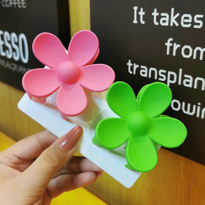 Kẹp Tóc Dạng Móng Vuốt Hình Bông Hoa Màu Sắc Ngọt Ngào Phong Cách Hàn Quốc Thời Trang Cho Nữ