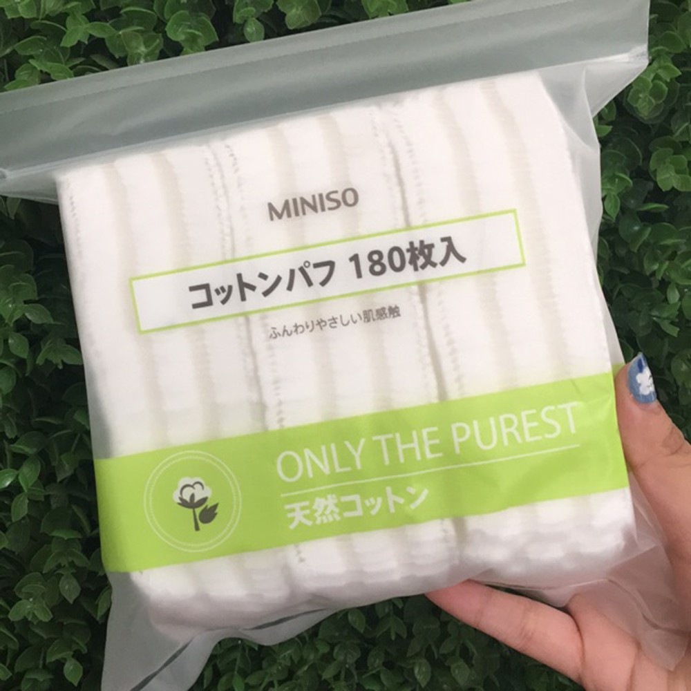 Bông Tẩy Trang Miniso Nhật Bản 180 Miếng 3 lớp