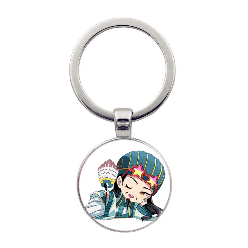 (30k) Móc khóa tròn kim loại in hình KHỔNG MINH THÍCH ĐI QUẨY anime chibi xinh xắn