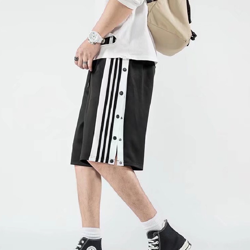 Quần Short Thể Thao Ống Rộng Kẻ Sọc Hai Bên Hông Thoải Mái Thời Trang Mùa Hè Cho Nam
