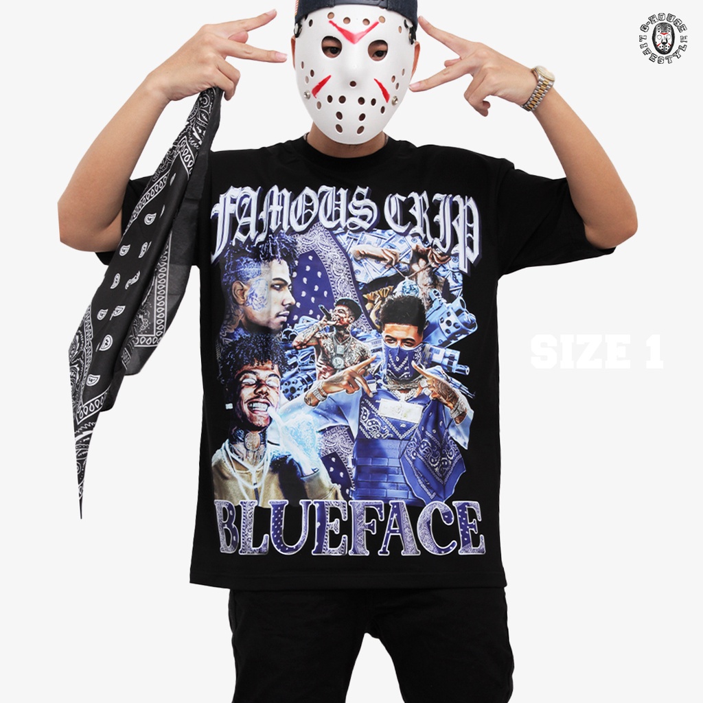 Áo Thun Rapper Blueface Oversize Phong Cách Hiphop Unisex G-House Lifestyle