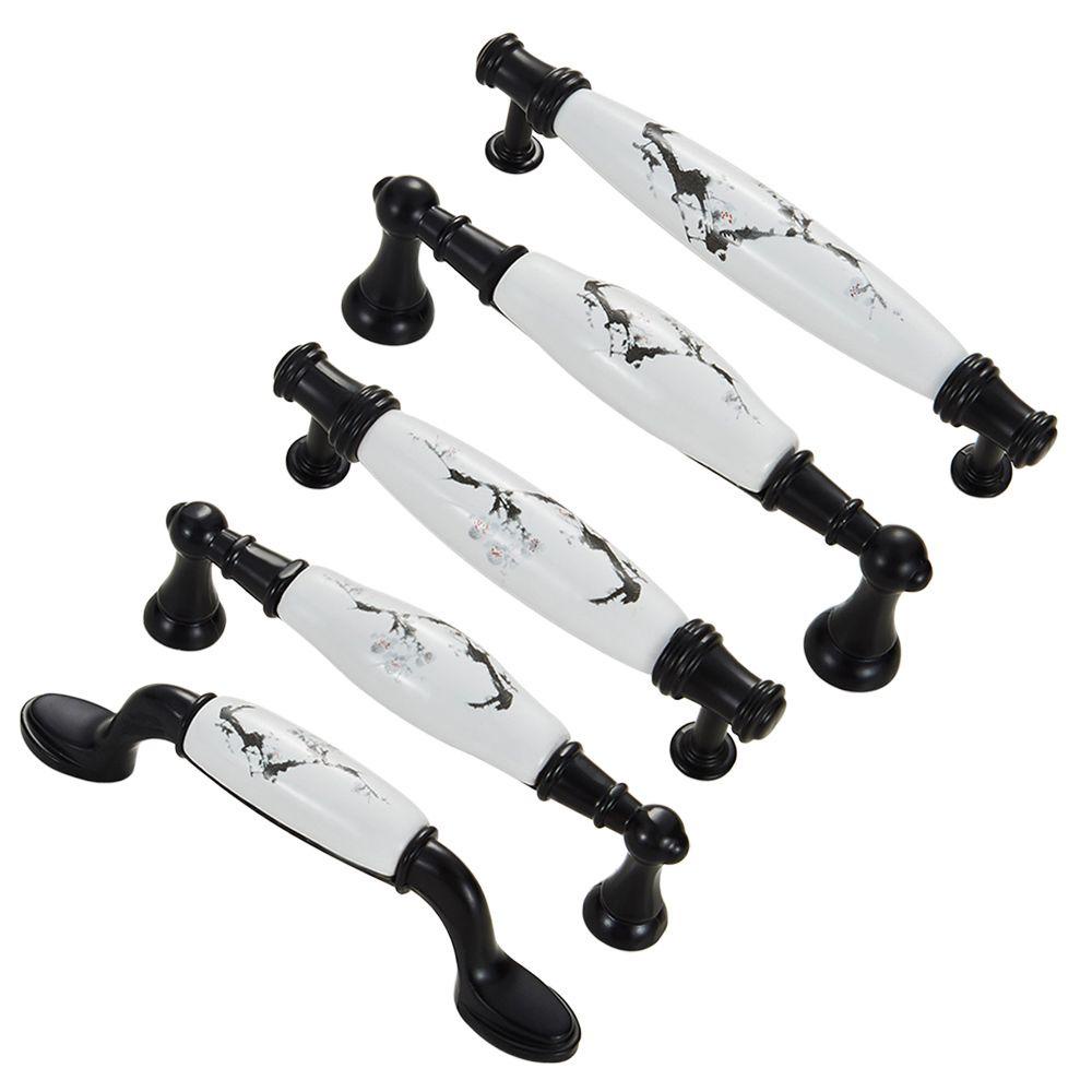 KUNHEV Tay Cầm Kéo Cửa Tủ Bằng Hợp Kim Kẽm Họa Tiết Hoa Mận