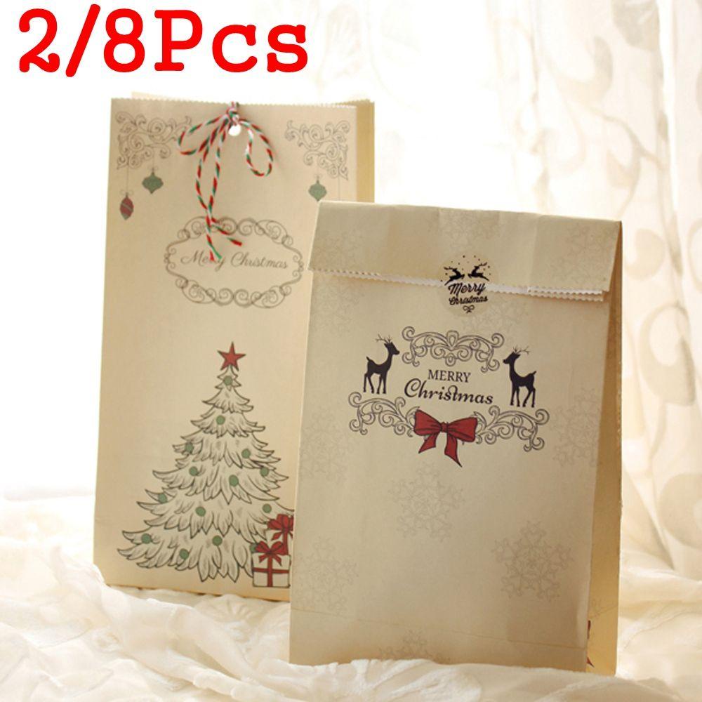 Bộ 2 / 8 Túi Đựng Bánh Kẹo Chủ Đề Giáng Sinh