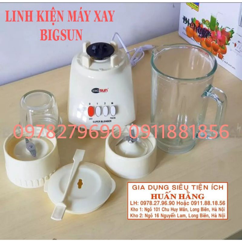 (CHÍNH HÃNG BIGSUN) LINH KIỆN CỐI THỦY TINH MÁY XAY BIGSUN BB-379M BB-168 BB-179