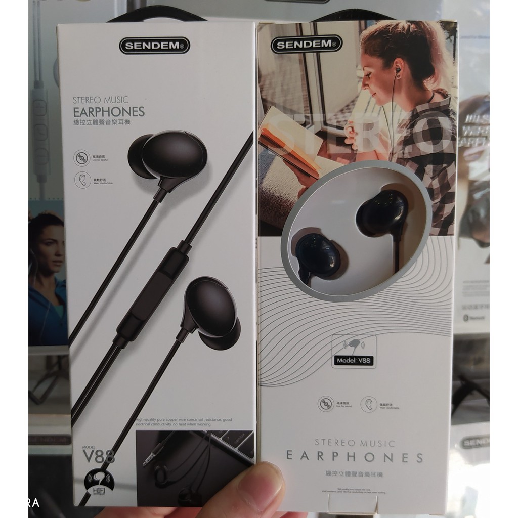 Tai nghe nhét tai SENDEM V88 3.5mm đeo êm tai, nghe nhạc ấm, bass cực hay HÀNG CHÍNH HÃNG SENDEM