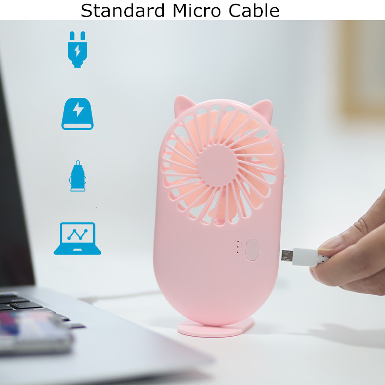 Quạt mini sạc usb Cầm Tay Hình Hoạt Hình Dễ Thương Có Thể Sạc Lại