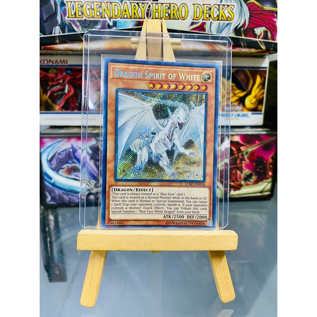 Lá bài thẻ bài Yugioh Dragon Spirit of White - Secret Rare - Tặng bọc bài nhựa bảo quản