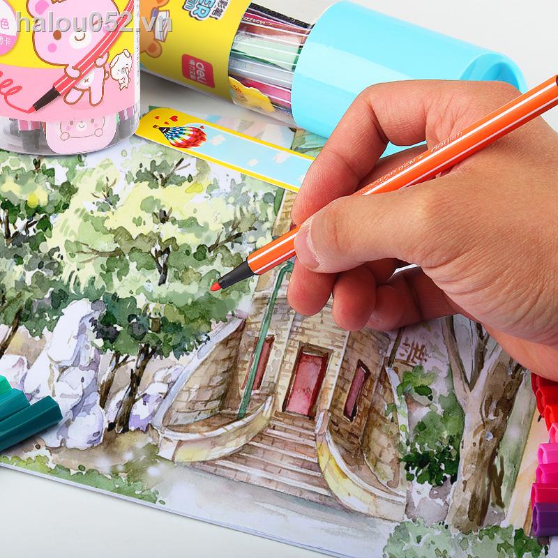 Watercolor pen❄Bút màu nước hiệu quả cho trẻ em bút màu nước có thể rửa được 12 màu 24 màu bút vẽ mẫu giáo 36 màu mới bắt đầu vẽ tay bút màu dung lượng lớn học sinh tiểu học bút màu vẽ bộ bút