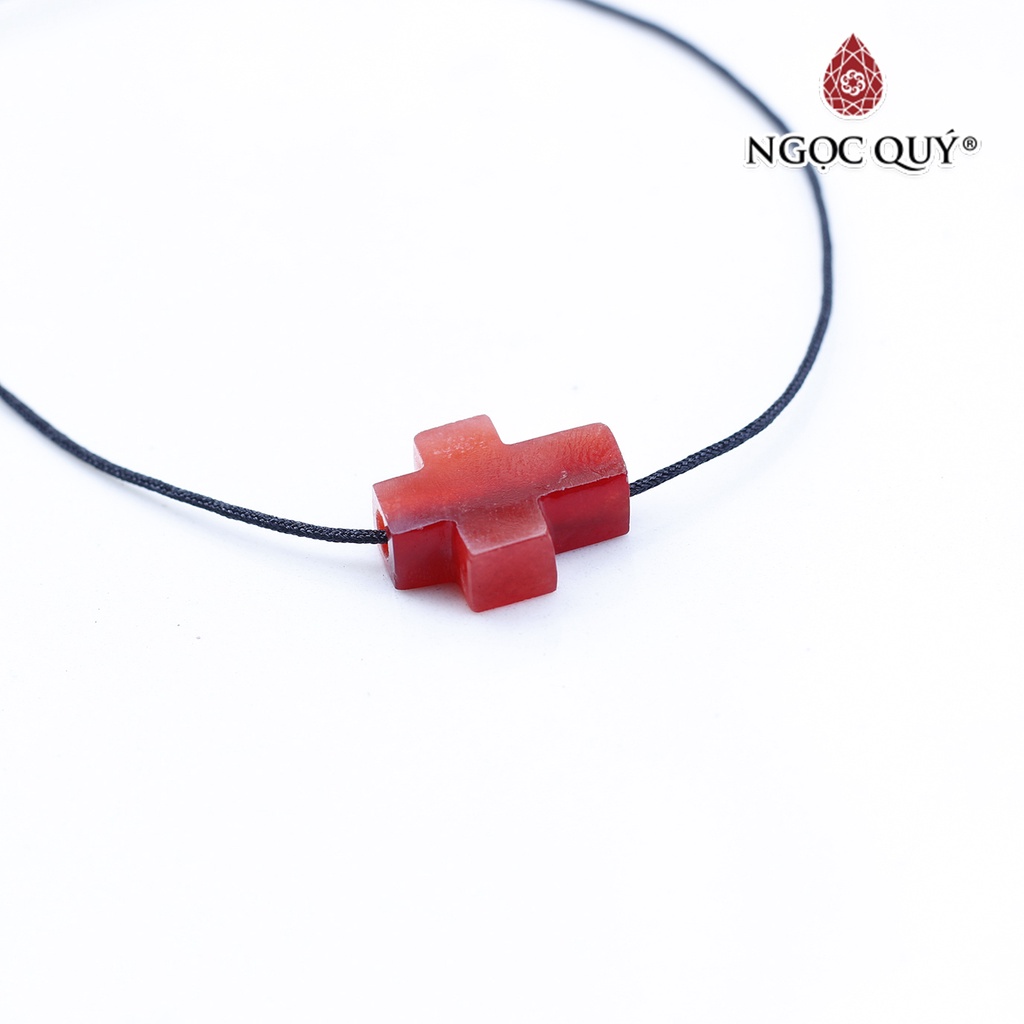 Mặt dây chuyền thánh giá xỏ ngang CT huyết - Ngọc Qúy