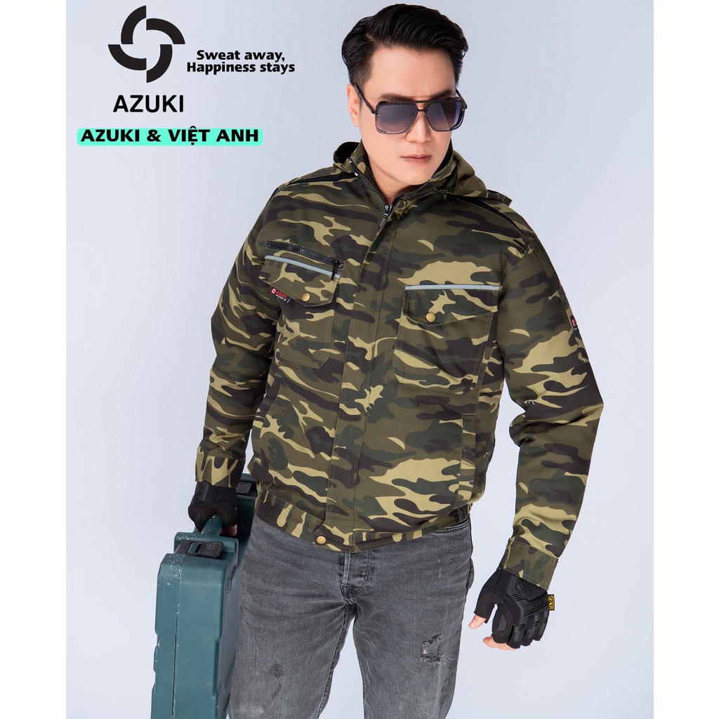 Áo Điều Hòa Nhật Bản AZUKI Super Quạt 12V Siêu Cấp, Pin 24000mah Cực Khỏe,Kháng Khuẩn Khử Mùi,Chống Tia Lửa Điện -HAKARA