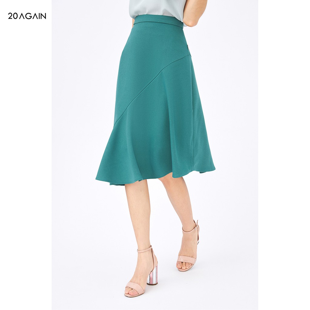 [Mã WABR20AG15 giảm 10% đơn 99K] Chân váy A vạt lệch 20Again, thiết kế nữ tính dịu dàng JAA1477