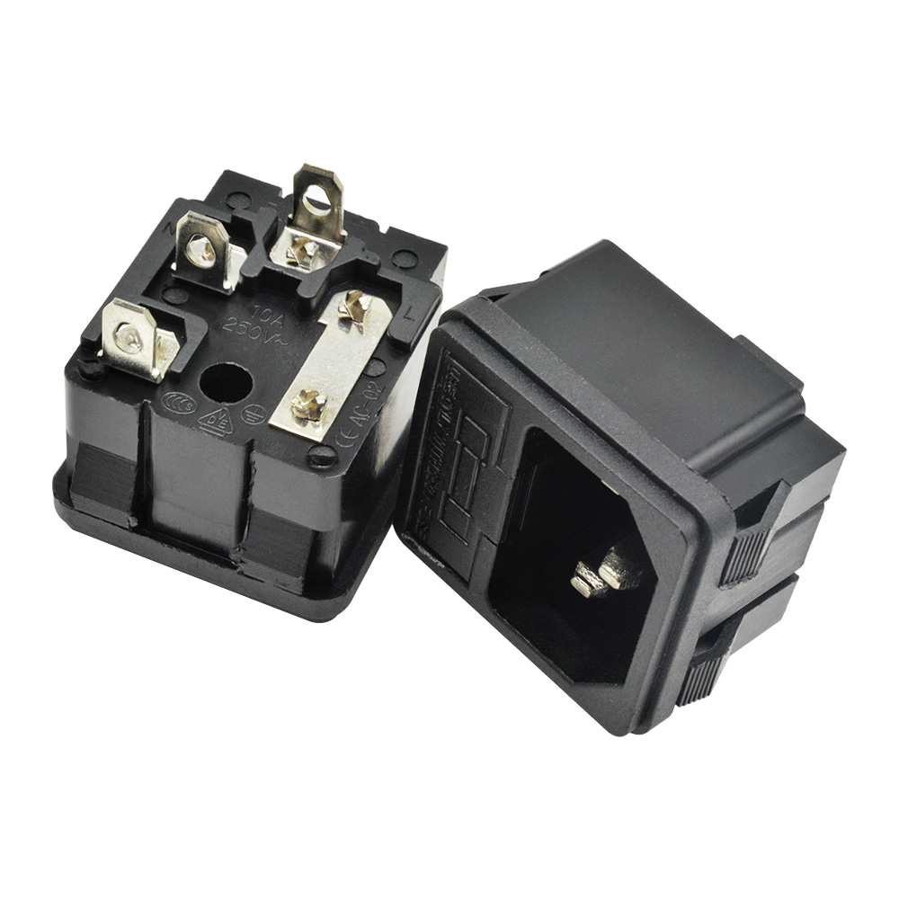 1 Ổ Cắm Điện 3 Đầu Nối Ac 250v 10a Iec320 C14 Male