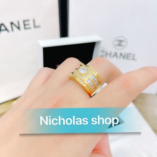 Nhẫn nam full đá bagguet mạ vàng