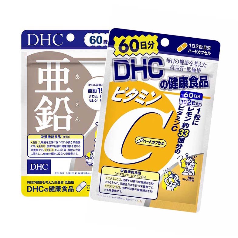 Viên uống bổ sung kẽm và vitamin C 60 ngày D.H.C Nhật Bản