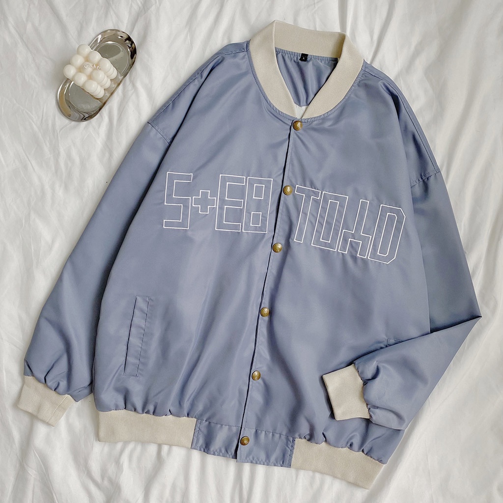 Áo Khoác Dù Thêu SEB Unisex Nam Nữ - Kiểu áo khoác form rộng Ulzzang - Leevin Store