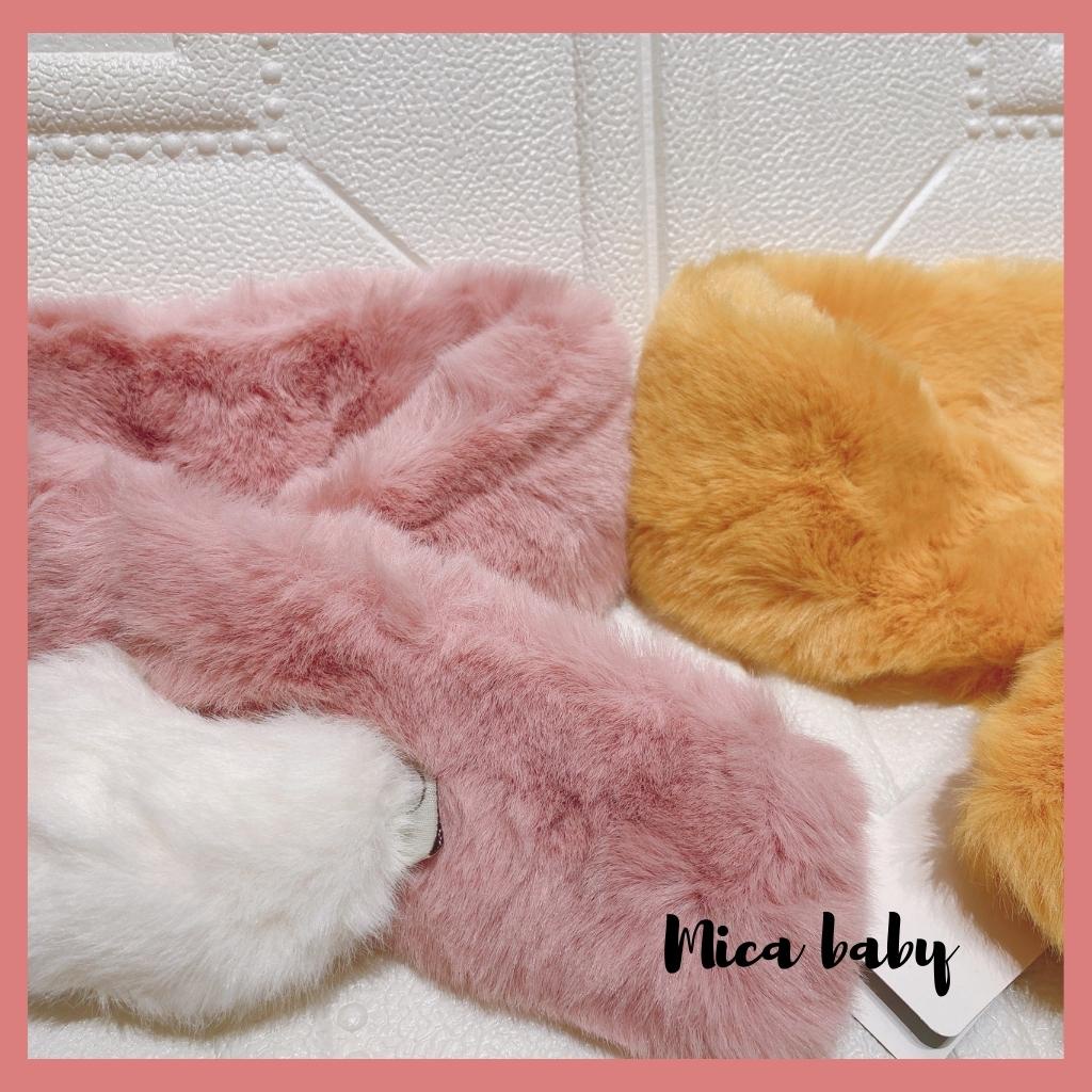 Khăn len lông thỏ mềm mại hình trái tim xinh xắn cho bé KL152 Mica Baby