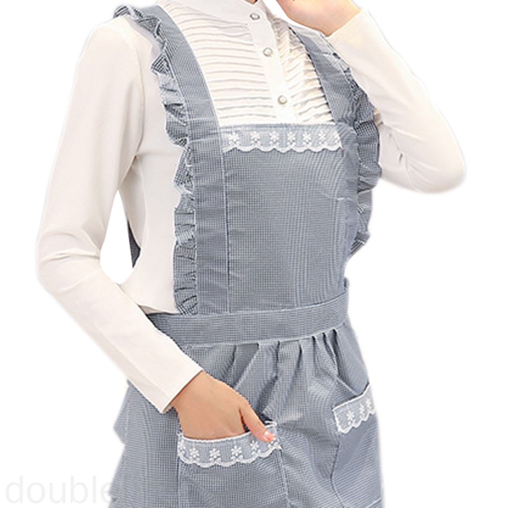 Tạp Dề Hai Lớp Dày Dặn Chống Thấm Nước Chống Dầu Có Túi Cho Nữ