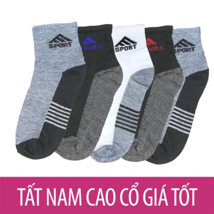 Tất Vớ Nam Cổ Trung, Tất Nam,Vớ Nam, Thun Cotton mềm mại, co giãn tốt, thấm hút mồ hôi tốt, thoải mái khi mang [ 3 đôi ]