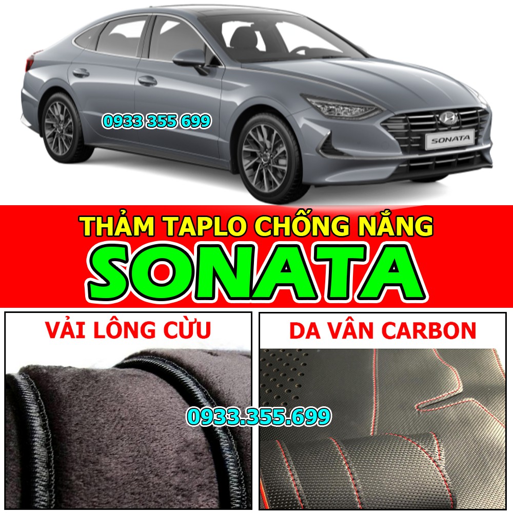 Thảm Taplo HYUNDAI SONATA bằng Nhung lông Cừu, Da vân Carbon, Da vân Gỗ 2009 2010 11 12 13 2014 2015 2016 2017 2018 2019