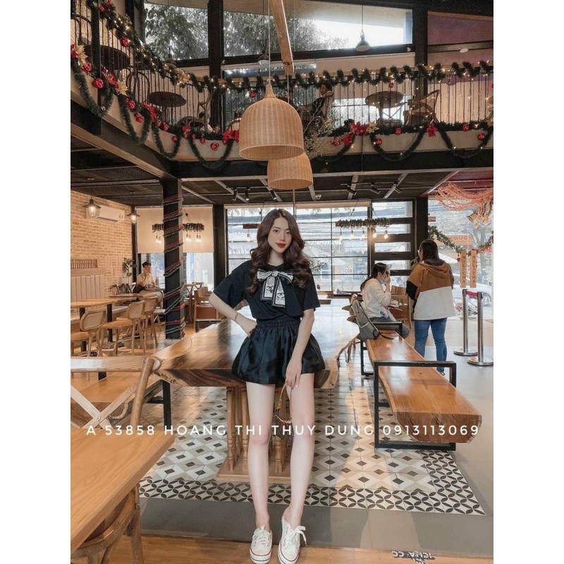 [Mã WASTGO hoàn 10% xu đơn 99k] BÁN SỈ ÁO PHÔNG KÈM NƠ LỤA ĐEN TRẮNG CHO NỮ | BigBuy360 - bigbuy360.vn