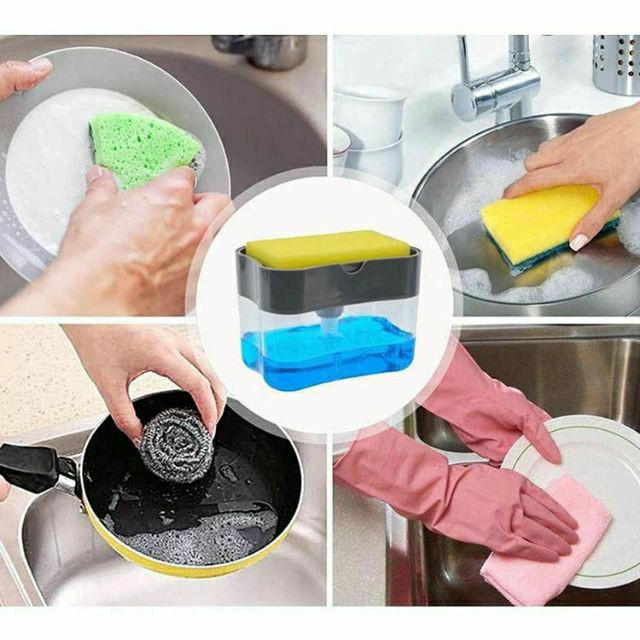 Hộp Đựng Nước Rửa Chén Tạo Bọt Kèm Xốp Bọt Biển